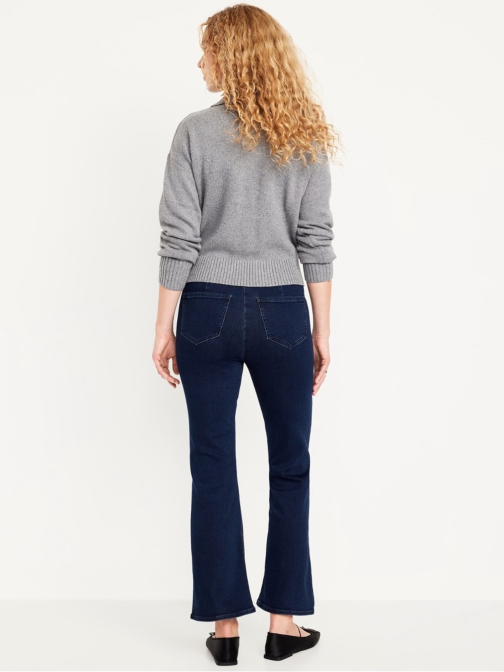 NWT Old Navy High Rise Flare Weekender Flare Blue Jeans Stretch Pull On - Picture 4 of 8